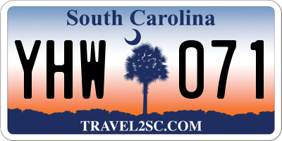 SC license plate YHW071