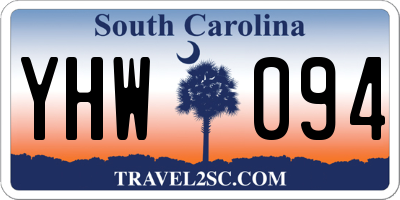 SC license plate YHW094