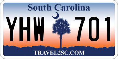 SC license plate YHW701