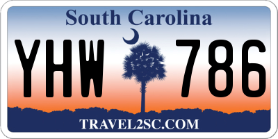 SC license plate YHW786