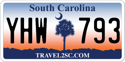 SC license plate YHW793
