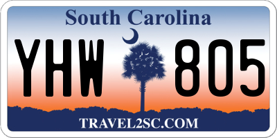 SC license plate YHW805