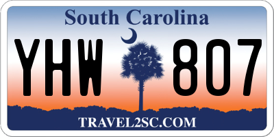 SC license plate YHW807