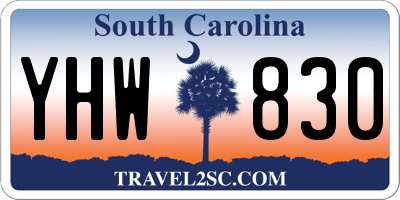SC license plate YHW830