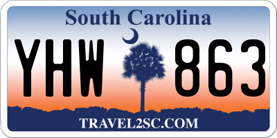 SC license plate YHW863