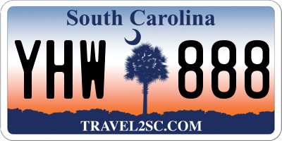 SC license plate YHW888