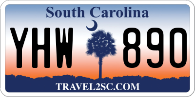 SC license plate YHW890