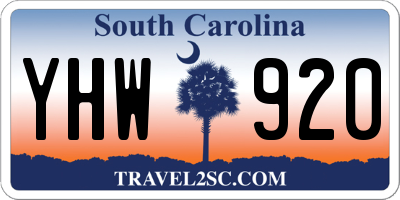 SC license plate YHW920