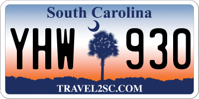 SC license plate YHW930