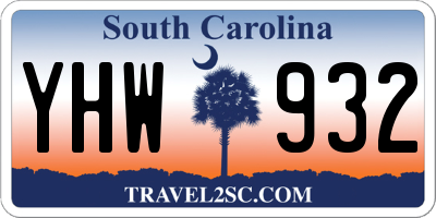 SC license plate YHW932