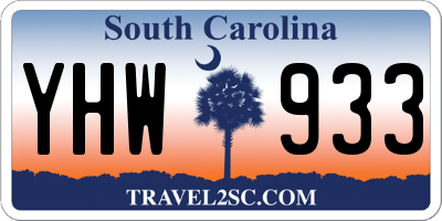 SC license plate YHW933