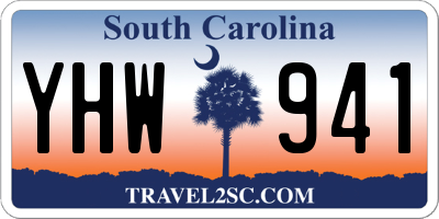 SC license plate YHW941