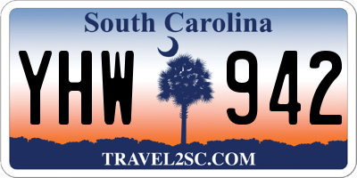 SC license plate YHW942