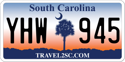 SC license plate YHW945