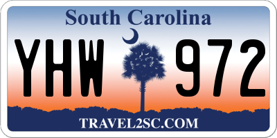 SC license plate YHW972
