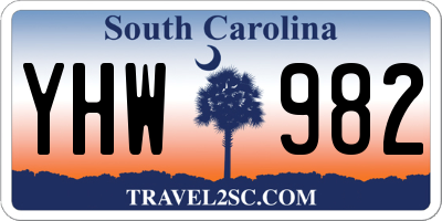 SC license plate YHW982