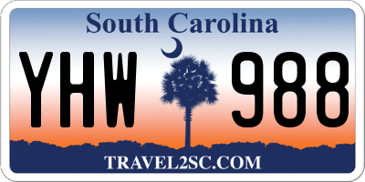 SC license plate YHW988