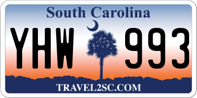 SC license plate YHW993