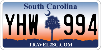 SC license plate YHW994