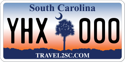 SC license plate YHX000