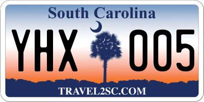 SC license plate YHX005