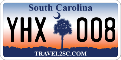 SC license plate YHX008