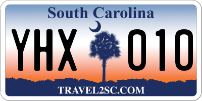 SC license plate YHX010