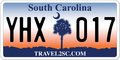 SC license plate YHX017