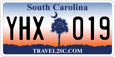 SC license plate YHX019