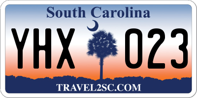SC license plate YHX023