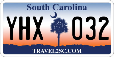SC license plate YHX032