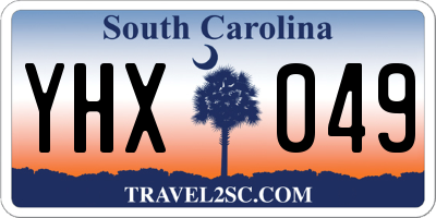 SC license plate YHX049
