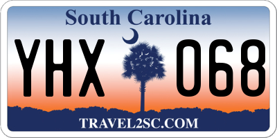 SC license plate YHX068
