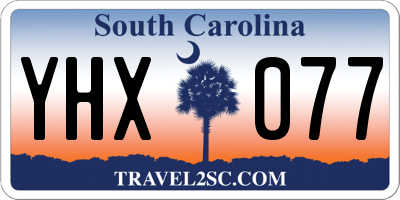 SC license plate YHX077