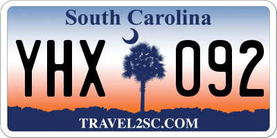 SC license plate YHX092