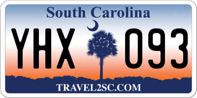 SC license plate YHX093