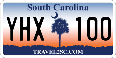 SC license plate YHX100