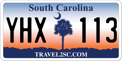 SC license plate YHX113