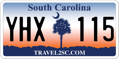 SC license plate YHX115