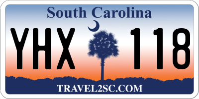 SC license plate YHX118