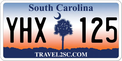 SC license plate YHX125