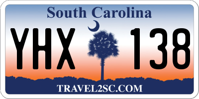 SC license plate YHX138