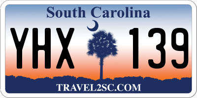 SC license plate YHX139