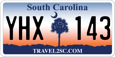 SC license plate YHX143