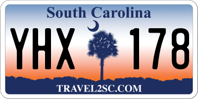 SC license plate YHX178