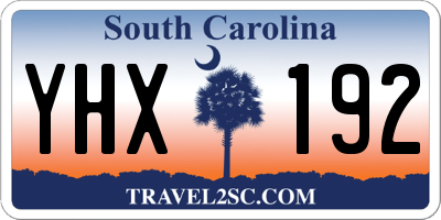 SC license plate YHX192