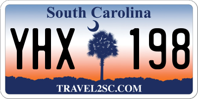 SC license plate YHX198