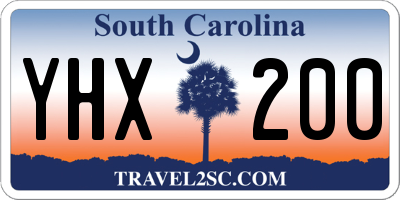 SC license plate YHX200