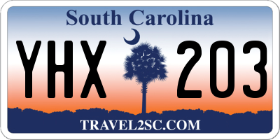 SC license plate YHX203