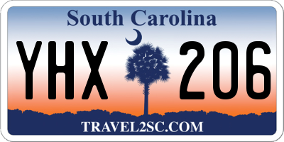 SC license plate YHX206